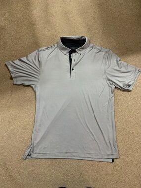 Bobby Jones Black and white Micro-Stripe Golf Polo